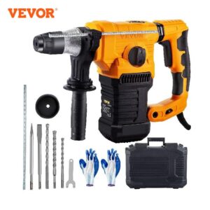 VEVOR 1500W Rotary Hammer Drill Max Drilling 32mm SDS Plus Demolition Jackhammer Breaker 4 Modes Electric Concrete Perforator